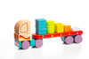 Obrázek  CUBIKA Kamion s geometrickými tvary - dřevěná skládačka 19 dílů