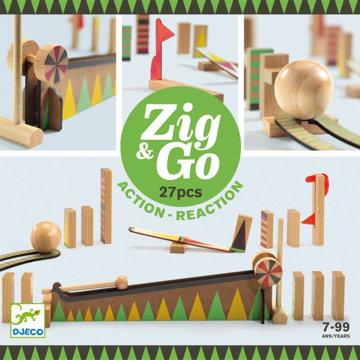 Obrázek Djeco Dřevěná dráha Zig Go 27 dílků