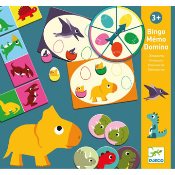 Obrázek Djeco Bingo, pexeso a domino Dinosauři