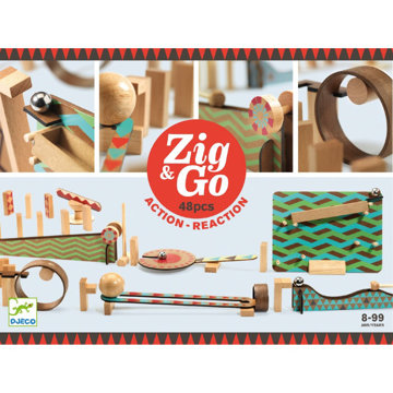 Obrázek Djeco Dřevěná dráha Zig Go 48 dílků