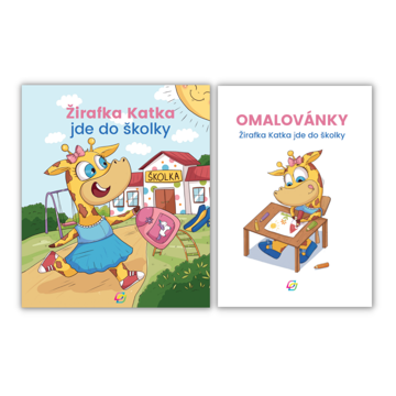 Obrázek Balíček: Žirafka Katka jde do školky – kniha + omalovánky