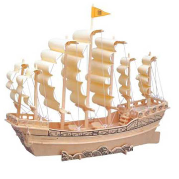 Obrázek Woodcraft Dřevěné 3D puzzle loď plachetnice P131